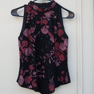 J Kara Embellished Heavily Beaded Sleeveless top